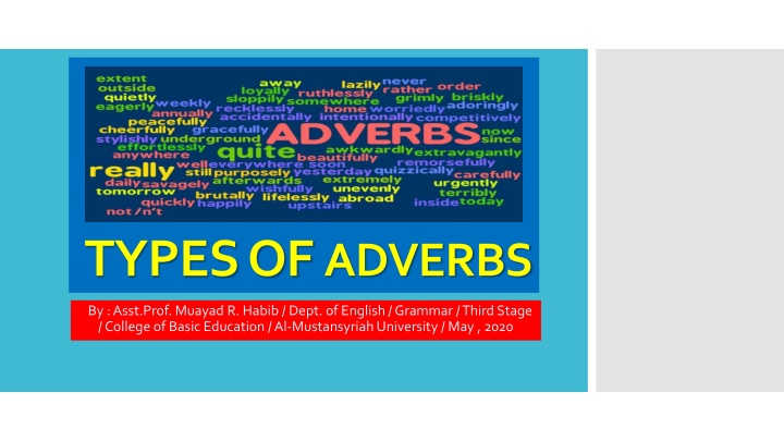 Types of Adverbs and Their Functions