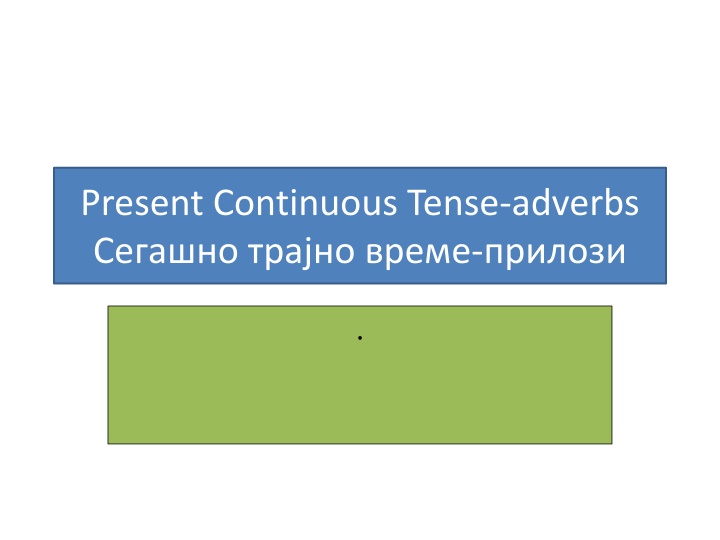 Adverbs in Present Continuous Tense