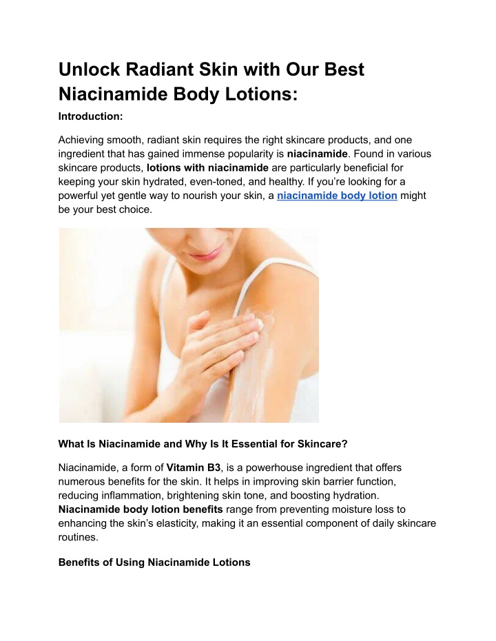 unlock radiant skin with our best niacinamide n.w