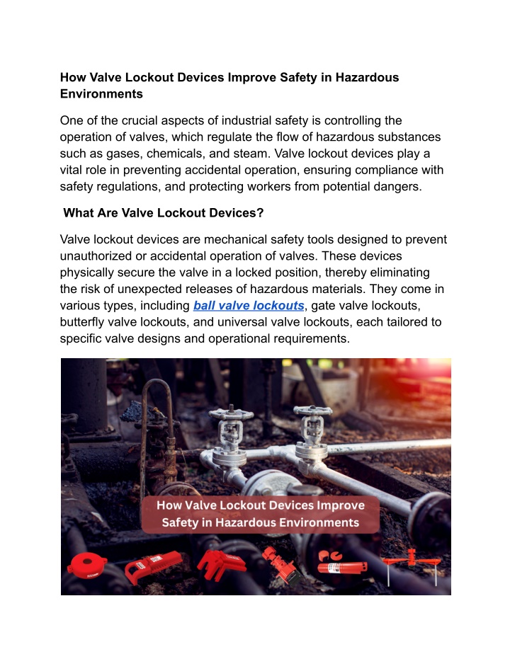 how valve lockout devices improve safety n.w