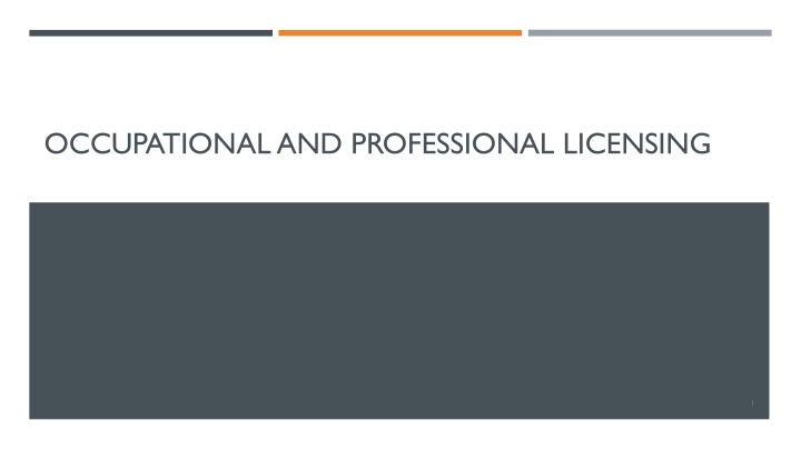 OCCUPATIONAL AND PROFESSIONAL LICENSING