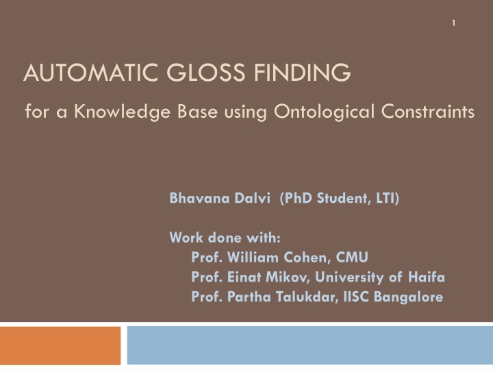 AUTOMATIC GLOSS FINDING