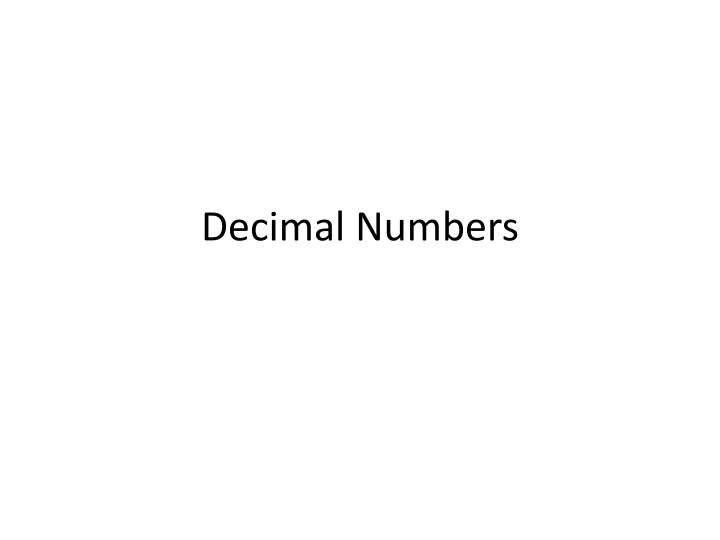 Decimal Numbers