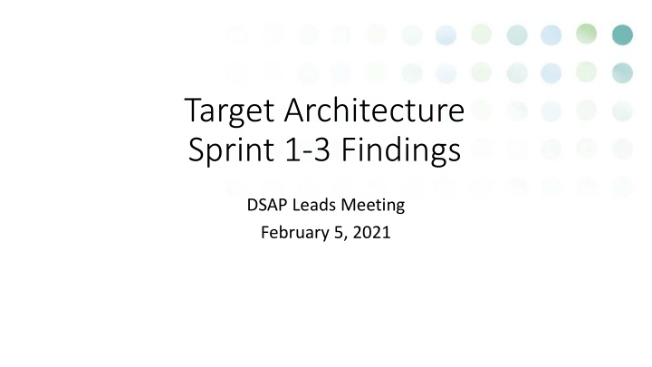 Target Architecture Sprint 1-3 Findings