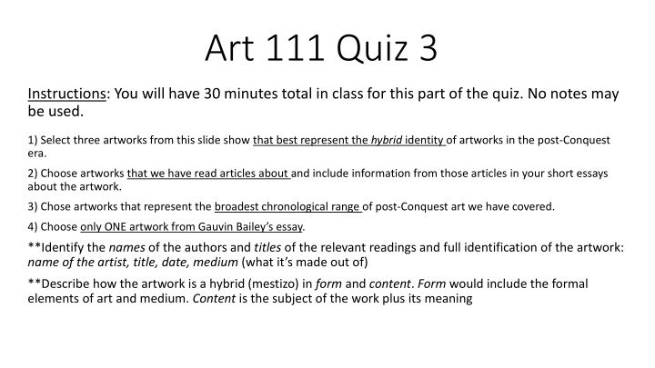 Art 111 Quiz 3