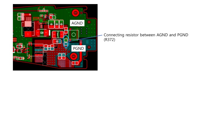 AGND Connecting Resistor Between AGND and PGND (R372)