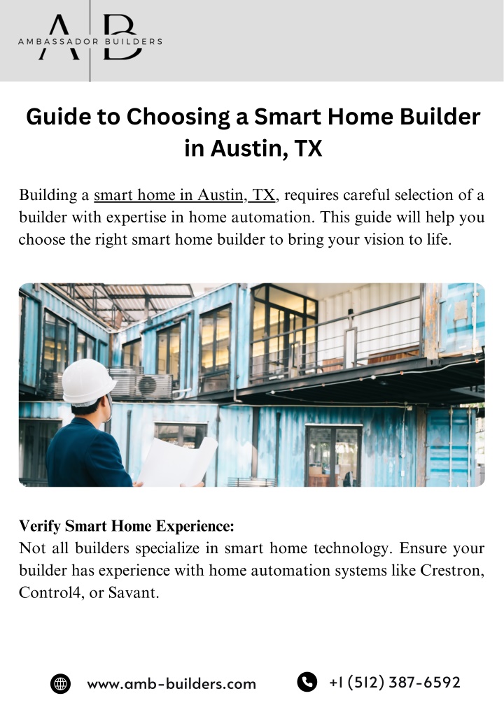 guide to choosing a smart home builder in austin n.w