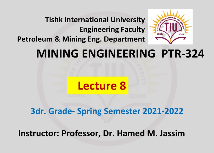 Mining Engineering Lecture Insights: Equipment and Ventilation