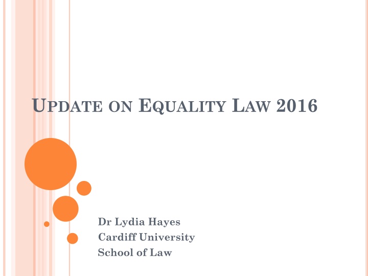 UPDATE ON EQUALITY LAW 2016