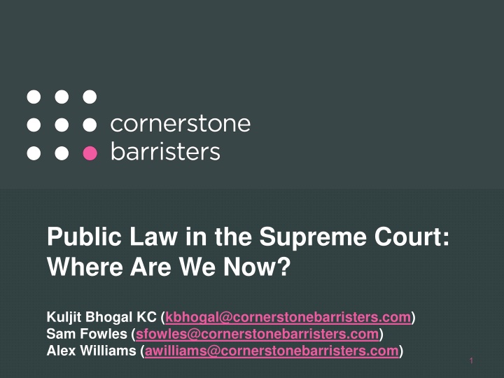 Public Law in the Supreme Court: Where Are We Now?