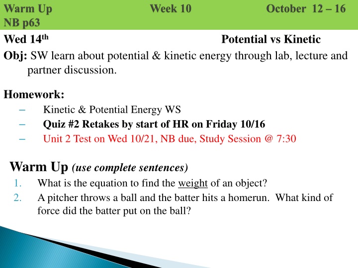 Exploring Energy: Potential vs. Kinetic Concepts