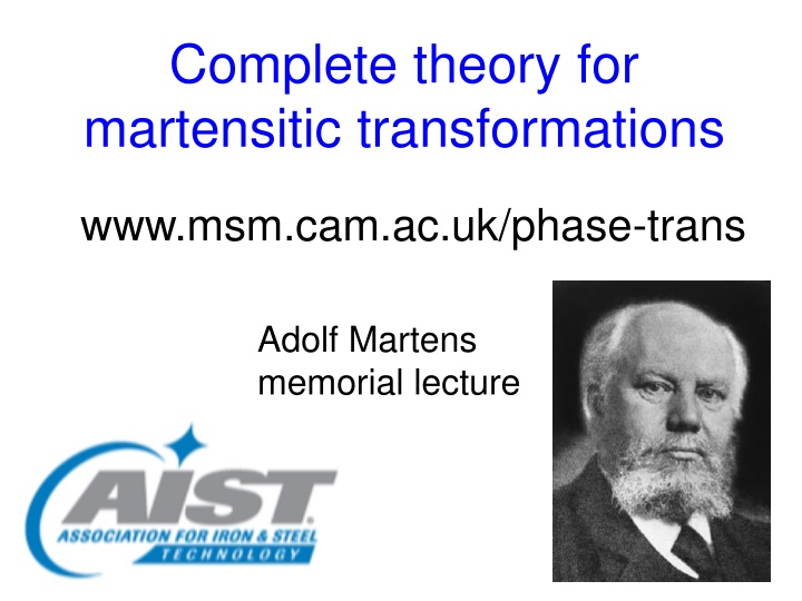 Complete theory for  martensitic transformations