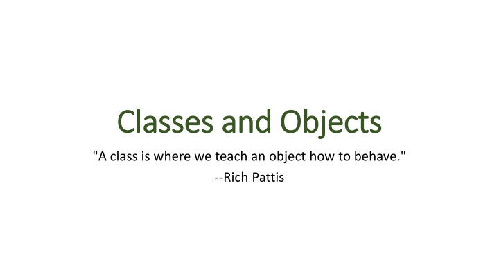 Classes and Objects in Programming
