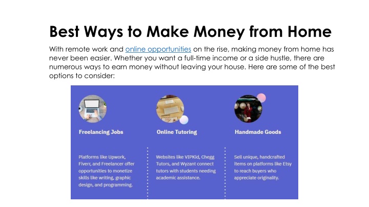 Best Ways to Make Money from Home