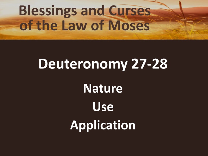Blessings and Curses of the Law of Moses - Deuteronomy Insights