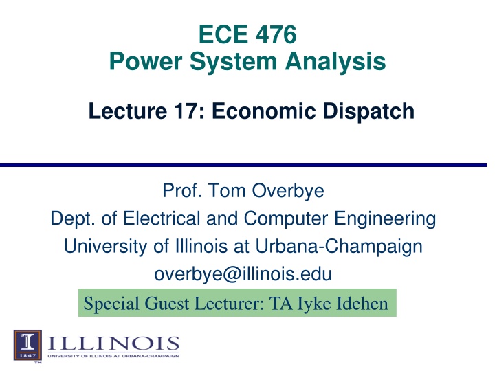 Economic Dispatch in Power Systems