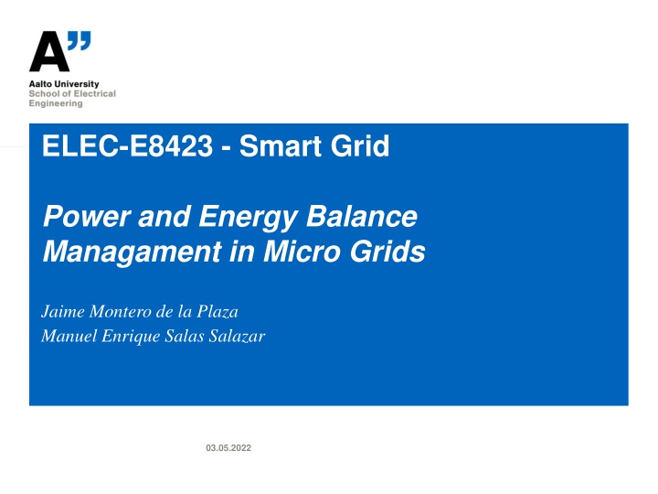 Smart Grid Power and Energy Management in Microgrids