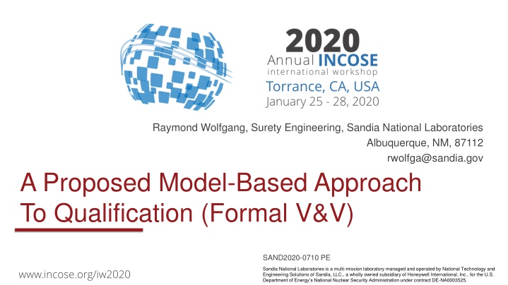 Proposed Model-Based Approach to Qualification