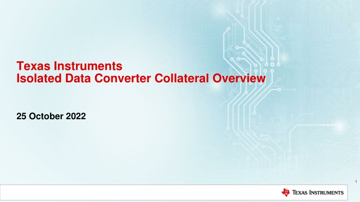 Texas Instruments  Isolated Data Converter Collateral Overview