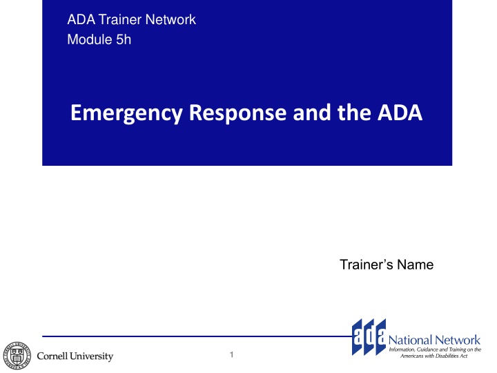 Emergency Response and the ADA