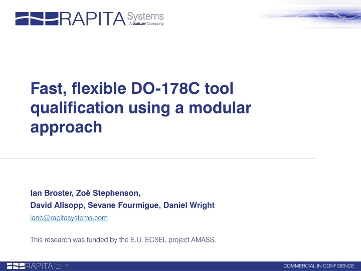 Fast, Flexible DO-178C Tool Qualification Using a Modular Approach