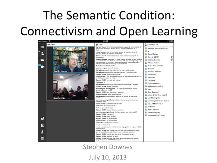 The Semantic Condition: Connectivism and Open Learning