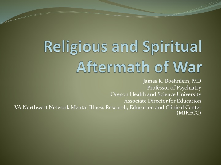 Religious and Spiritual Aftermath of War