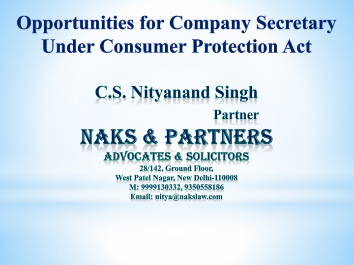 Opportunities for Company Secretary in Consumer Protection Act