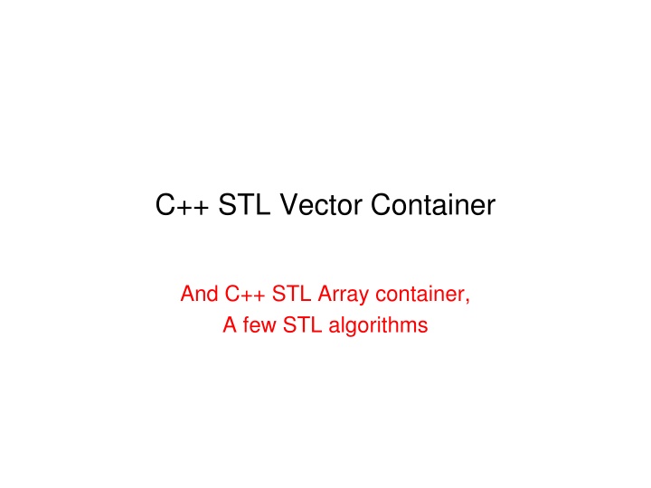 C++ STL Vector Container
