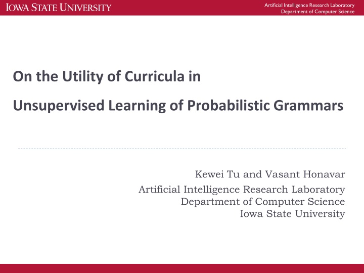 Unsupervised Learning of Probabilistic Grammars
