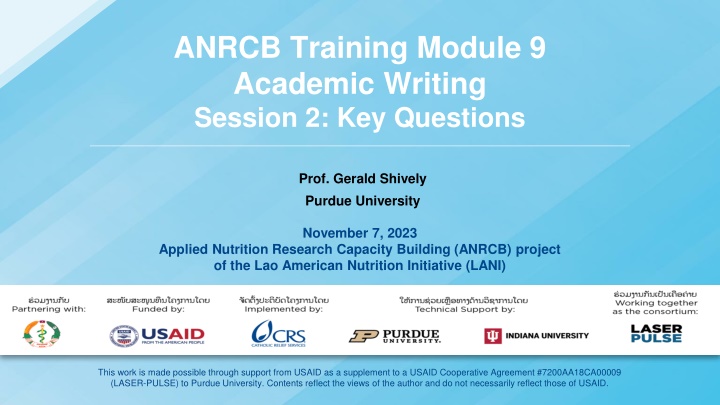 ANRCB Training Module 9 Academic Writing