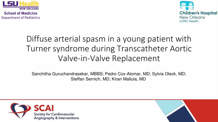 Diffuse Arterial Spasm in Turner Syndrome Patient during Valve-in-Valve Procedure