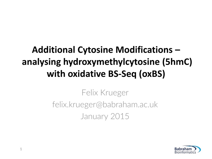Investigating Hydroxymethylcytosine Modifications with Oxidative BS-Seq