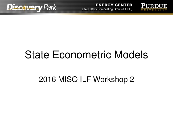 State Econometric Models