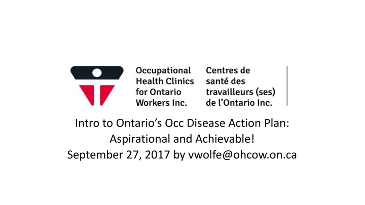 Ontario's Occupational Disease Action Plan - Overview and Priorities