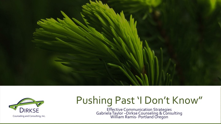 Pushing Past ‘I Don’t Know”