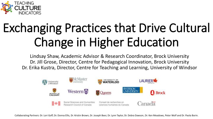 Driving Cultural Change in Higher Education