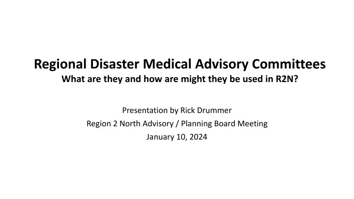 Regional Disaster Medical Advisory Committees