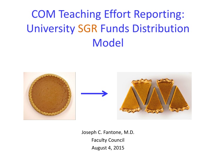 University SGR Funds Distribution Model