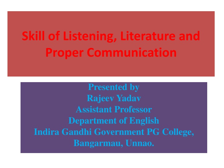 Enhancing Listening Skills for Effective Communication