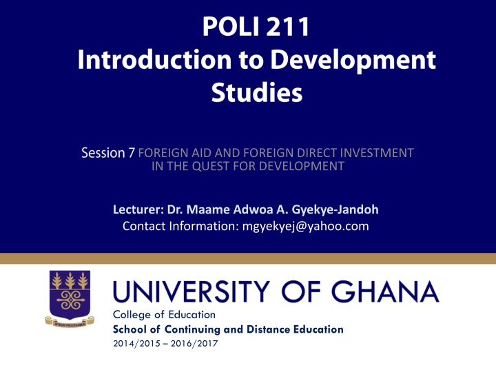 Foreign Aid vs. Foreign Direct Investment