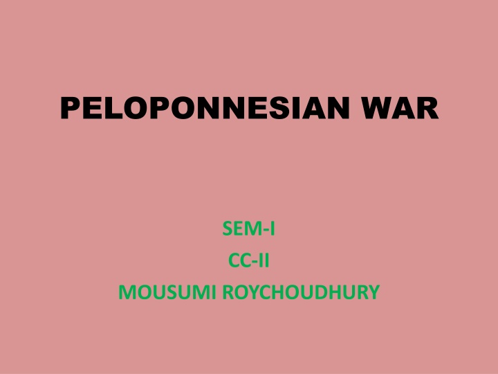 PELOPONNESIAN WAR