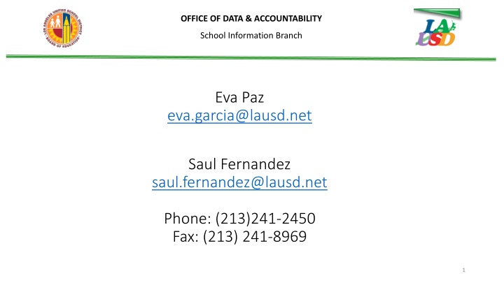 Office of Data & Accountability - School Information Branch