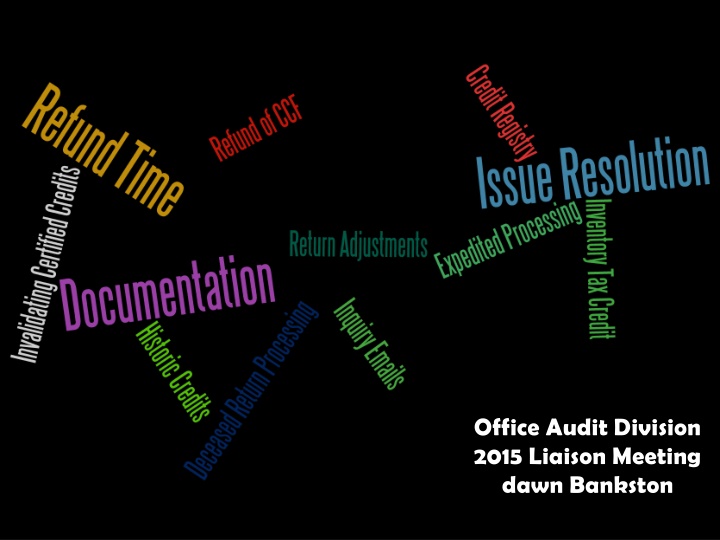 Office Audit Division 2015 Liaison Meeting