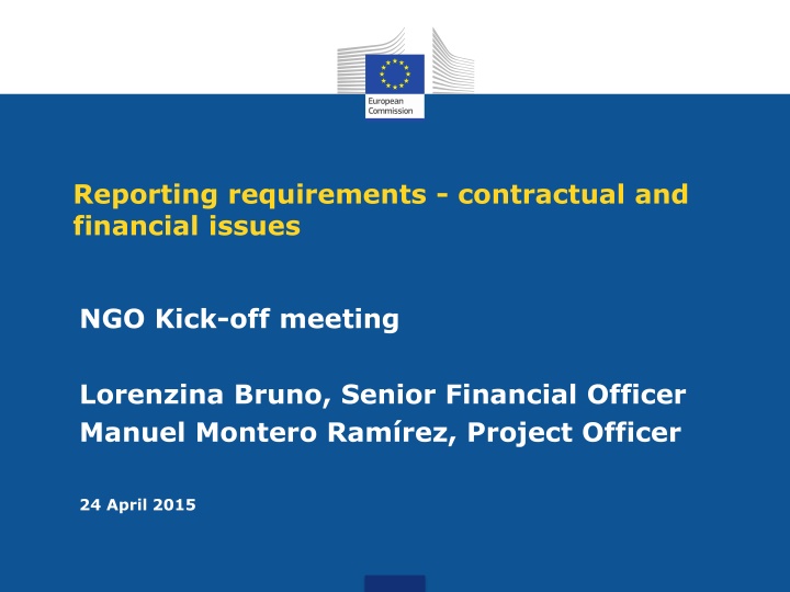 Contractual and Financial Reporting at NGO Kick-off Meeting