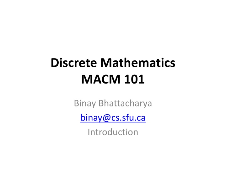 Introduction to Discrete Mathematics Course