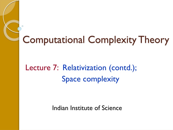 Computational Complexity Theory