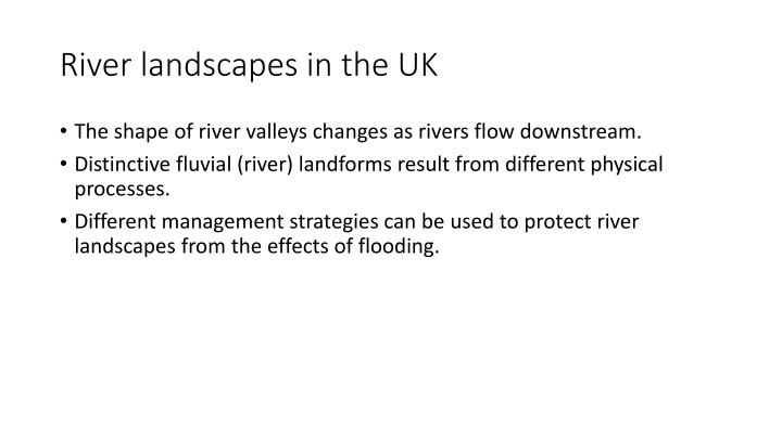 River landscapes in the UK