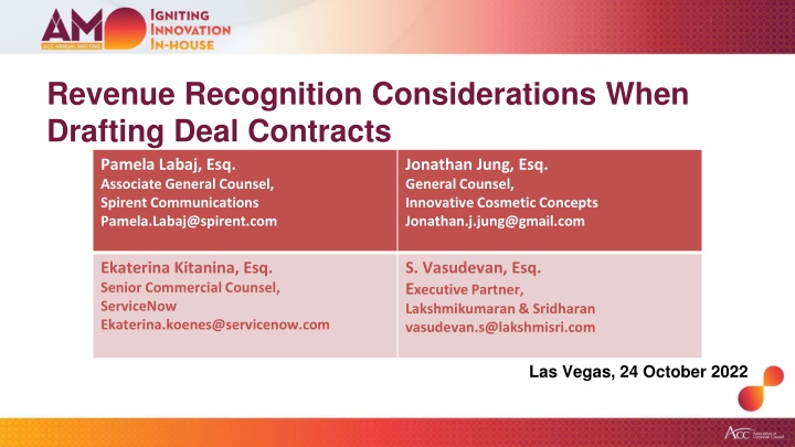 Revenue Recognition Considerations in Deal Contracts