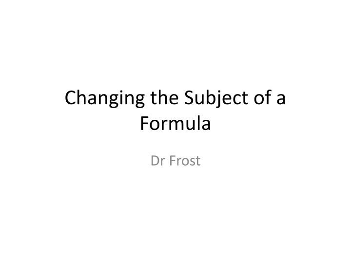 Formulas in Temperature Conversions